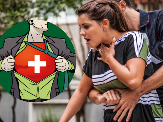 První pomoc u dušení cizím tělesem u dospělých